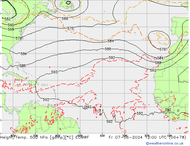 Z500/Rain (+SLP)/Z850 ECMWF  07.06.2024 12 UTC