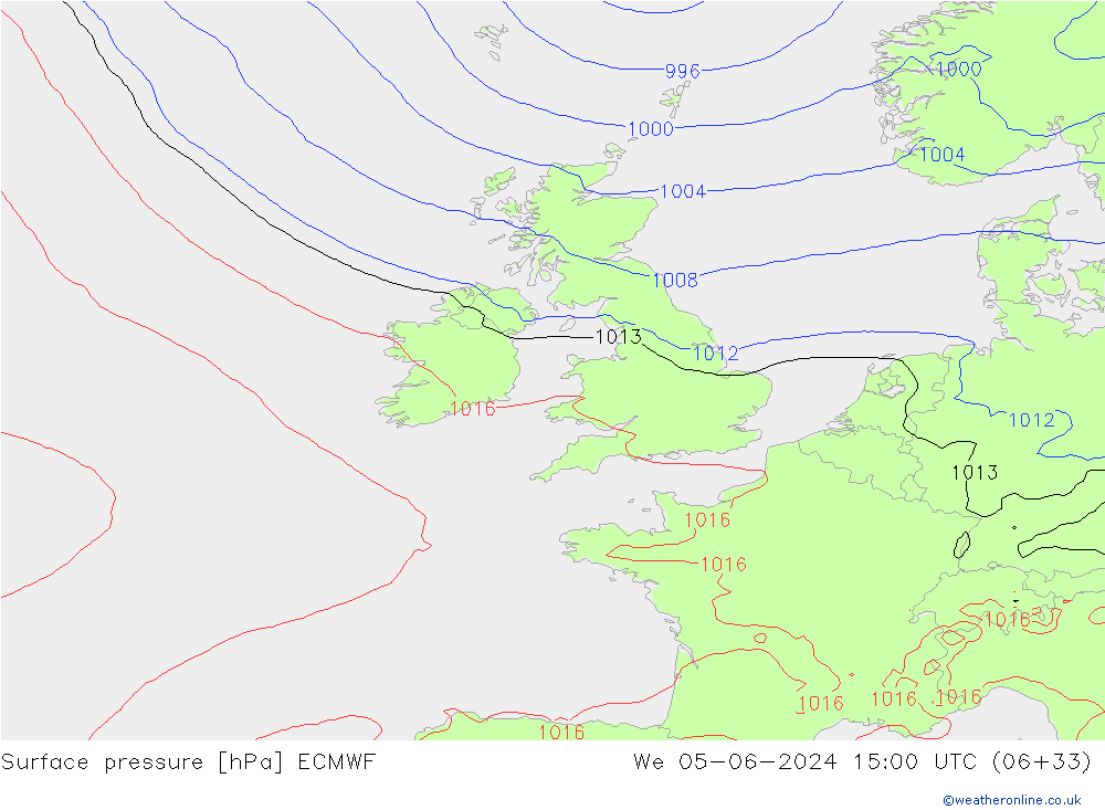 приземное давление ECMWF ср 05.06.2024 15 UTC