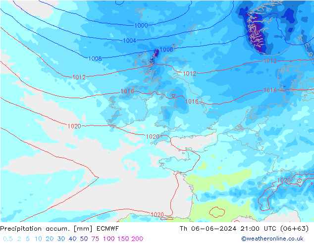 Precipitation accum. ECMWF  06.06.2024 21 UTC