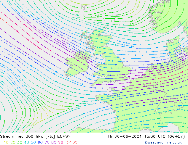 Rüzgar 300 hPa ECMWF Per 06.06.2024 15 UTC