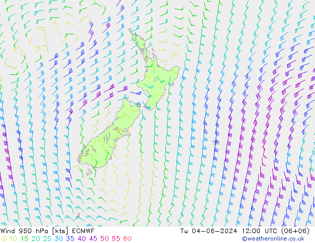 Wind 950 hPa ECMWF di 04.06.2024 12 UTC