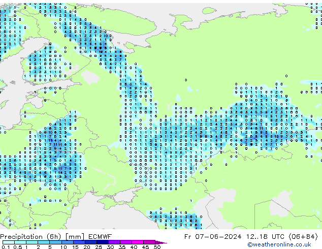 Z500/Rain (+SLP)/Z850 ECMWF vie 07.06.2024 18 UTC