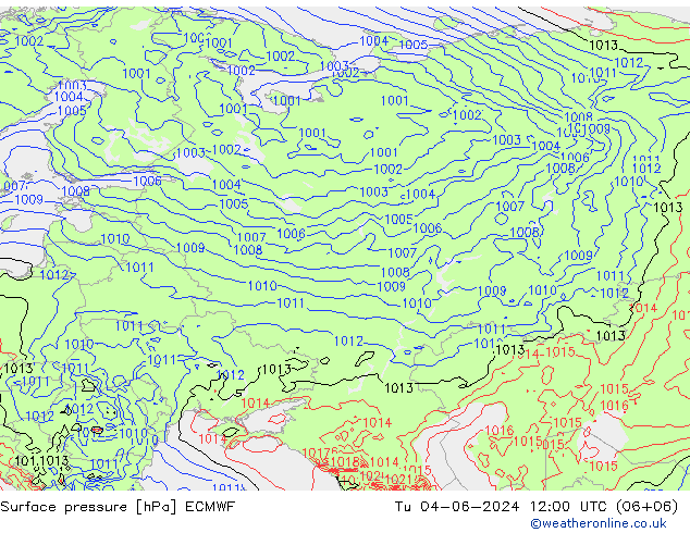 приземное давление ECMWF вт 04.06.2024 12 UTC