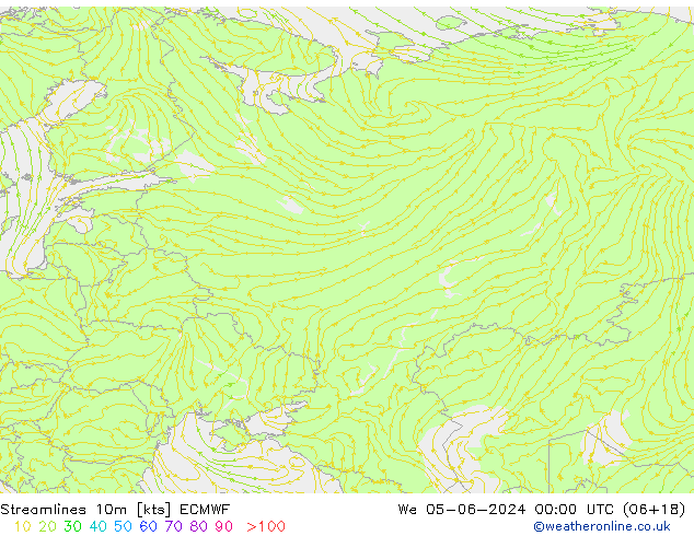 Rüzgar 10m ECMWF Çar 05.06.2024 00 UTC