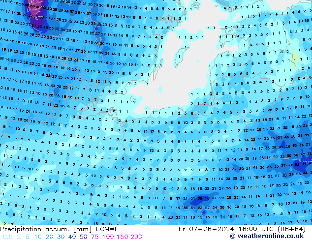 Precipitation accum. ECMWF pt. 07.06.2024 18 UTC