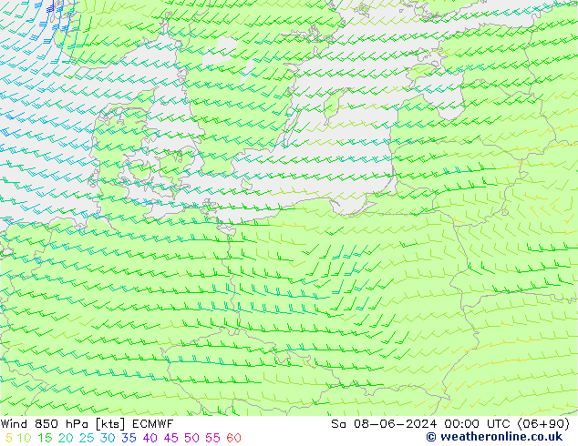  850 hPa ECMWF  08.06.2024 00 UTC