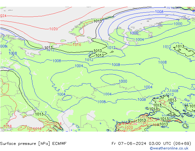 Surface pressure ECMWF Fr 07.06.2024 03 UTC