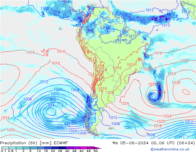 Z500/Yağmur (+YB)/Z850 ECMWF Çar 05.06.2024 06 UTC