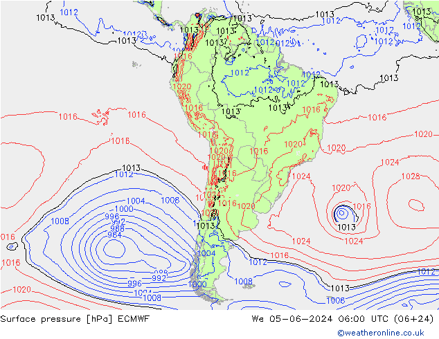 ciśnienie ECMWF śro. 05.06.2024 06 UTC