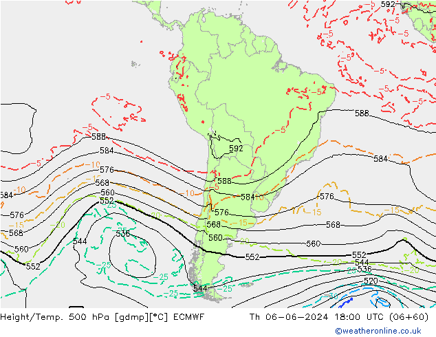 Z500/Rain (+SLP)/Z850 ECMWF jeu 06.06.2024 18 UTC