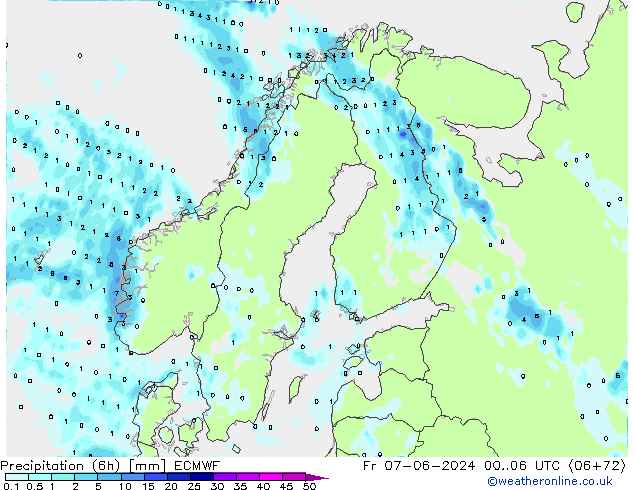 Z500/Rain (+SLP)/Z850 ECMWF ven 07.06.2024 06 UTC