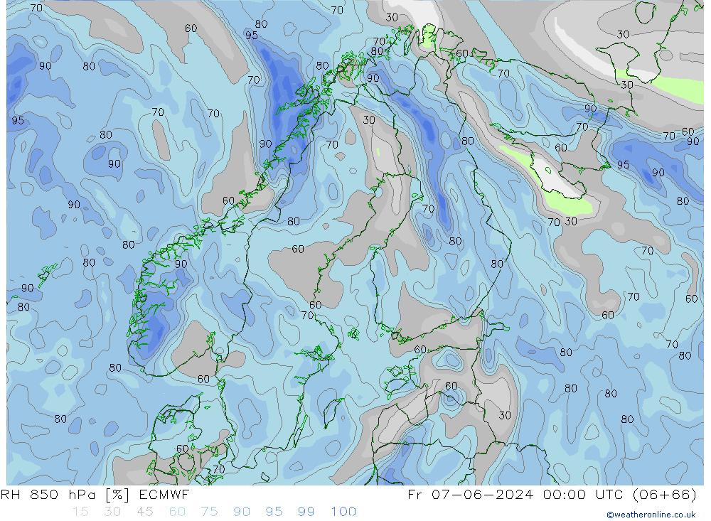 RH 850 hPa ECMWF Fr 07.06.2024 00 UTC