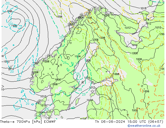 Theta-e 700гПа ECMWF чт 06.06.2024 15 UTC