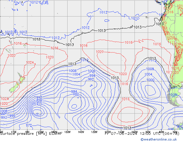 pressão do solo ECMWF Sex 07.06.2024 12 UTC