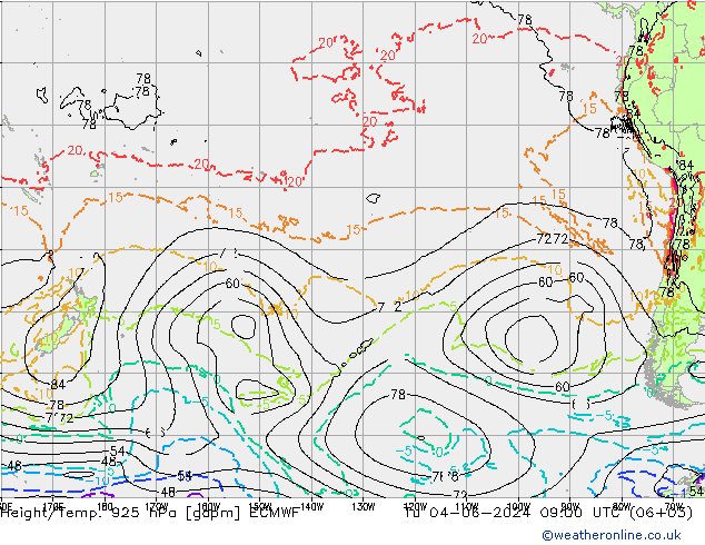 Hoogte/Temp. 925 hPa ECMWF di 04.06.2024 09 UTC