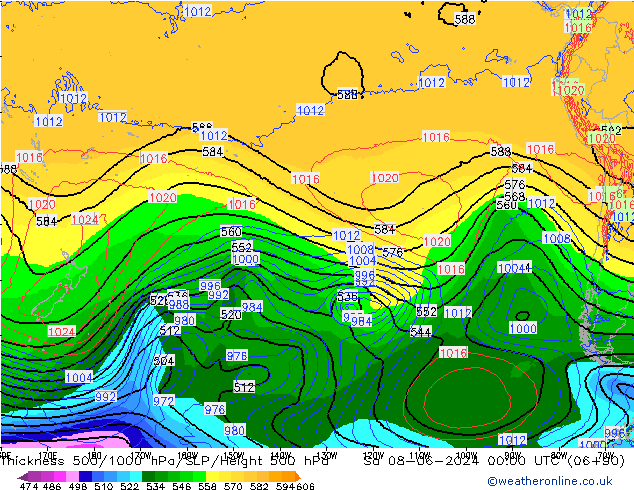 Thck 500-1000hPa ECMWF so. 08.06.2024 00 UTC