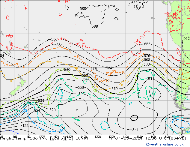 Height/Temp. 500 hPa ECMWF Sex 07.06.2024 12 UTC