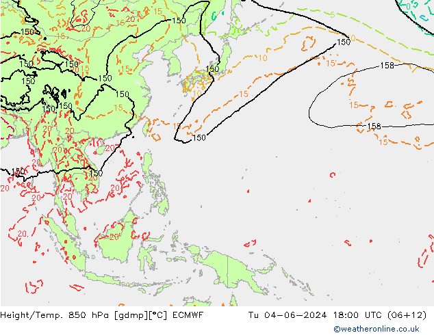 Z500/Rain (+SLP)/Z850 ECMWF вт 04.06.2024 18 UTC