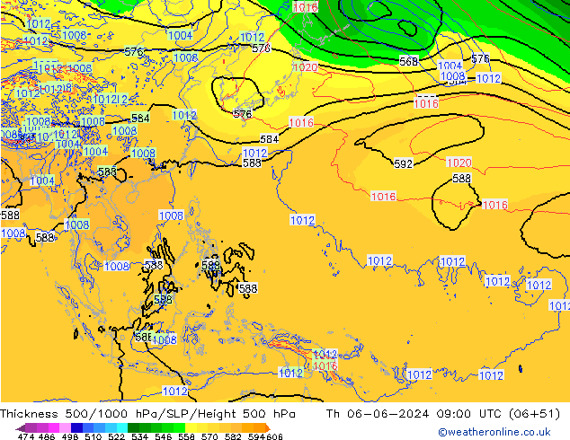 Thck 500-1000hPa ECMWF Th 06.06.2024 09 UTC