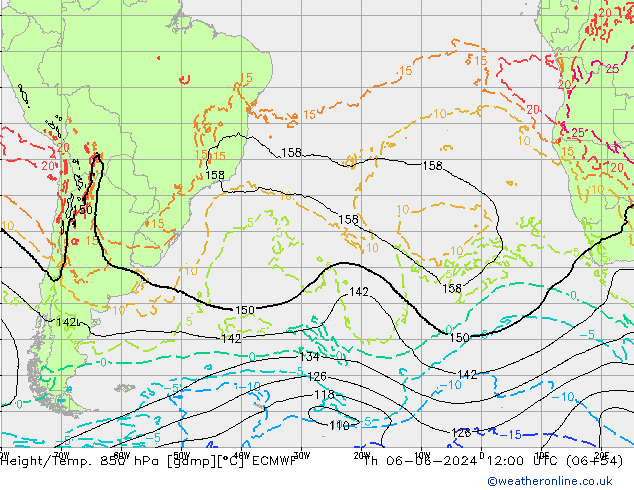 Z500/Rain (+SLP)/Z850 ECMWF чт 06.06.2024 12 UTC