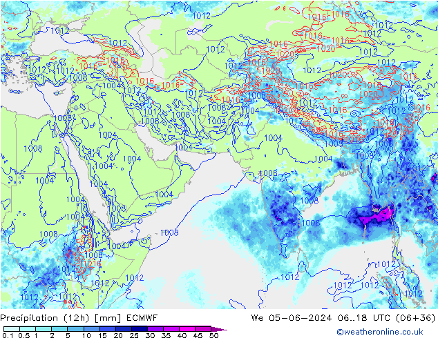 Precipitazione (12h) ECMWF mer 05.06.2024 18 UTC