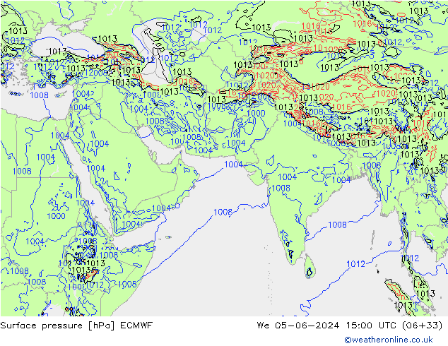 pression de l'air ECMWF mer 05.06.2024 15 UTC