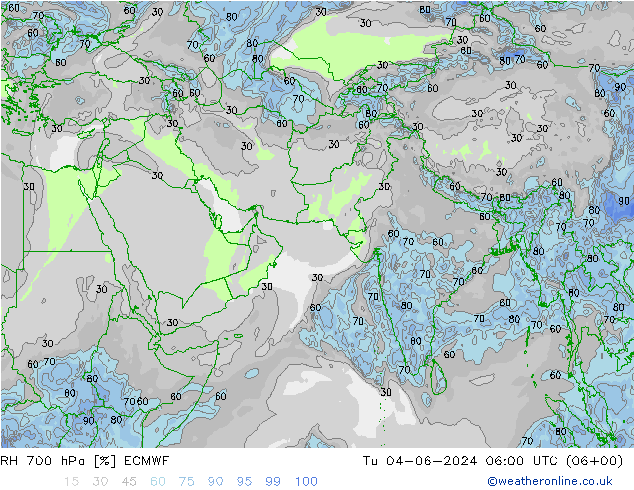 RH 700 hPa ECMWF  04.06.2024 06 UTC