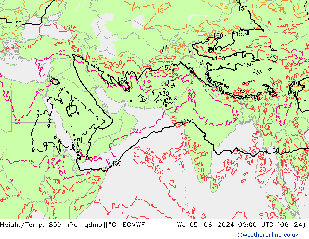 Z500/Rain (+SLP)/Z850 ECMWF 星期三 05.06.2024 06 UTC