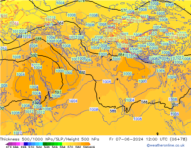 Thck 500-1000hPa ECMWF  07.06.2024 12 UTC