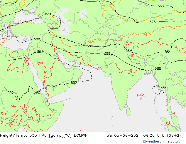 Z500/Rain (+SLP)/Z850 ECMWF 星期三 05.06.2024 06 UTC