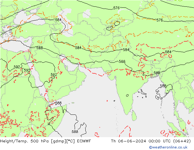 Z500/Yağmur (+YB)/Z850 ECMWF Per 06.06.2024 00 UTC