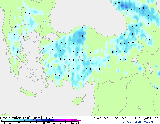 Z500/Rain (+SLP)/Z850 ECMWF Fr 07.06.2024 12 UTC