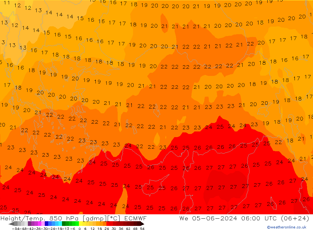 Z500/Rain (+SLP)/Z850 ECMWF Mi 05.06.2024 06 UTC