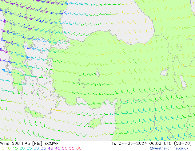 Viento 500 hPa ECMWF mar 04.06.2024 06 UTC