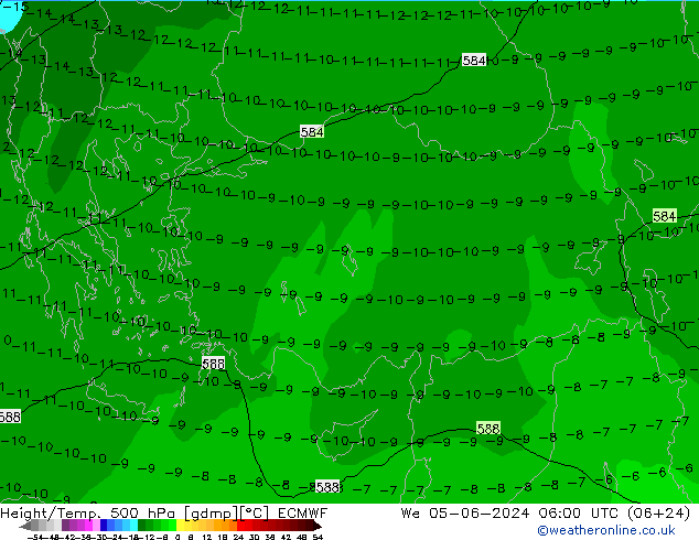 Z500/Rain (+SLP)/Z850 ECMWF Mi 05.06.2024 06 UTC