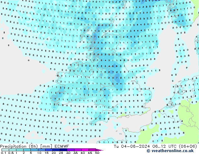 Z500/Rain (+SLP)/Z850 ECMWF mar 04.06.2024 12 UTC