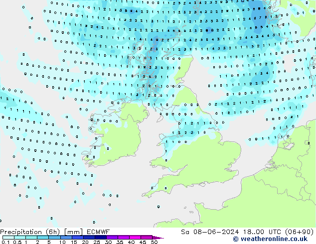 Z500/Rain (+SLP)/Z850 ECMWF Sa 08.06.2024 00 UTC