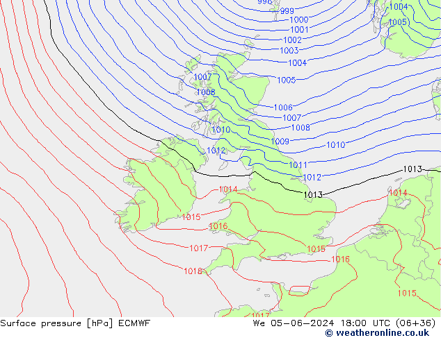 приземное давление ECMWF ср 05.06.2024 18 UTC