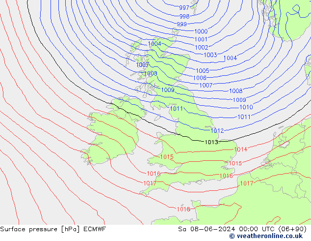 Yer basıncı ECMWF Cts 08.06.2024 00 UTC