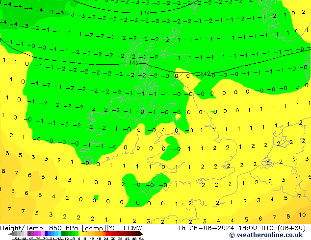 Z500/Rain (+SLP)/Z850 ECMWF Th 06.06.2024 18 UTC