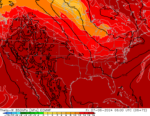 Theta-W 850hPa ECMWF Cu 07.06.2024 06 UTC