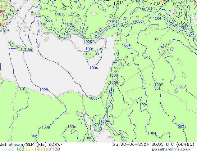 Straalstroom/SLP ECMWF za 08.06.2024 00 UTC