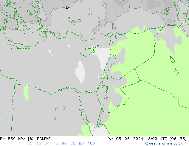 850 hPa Nispi Nem ECMWF Çar 05.06.2024 18 UTC