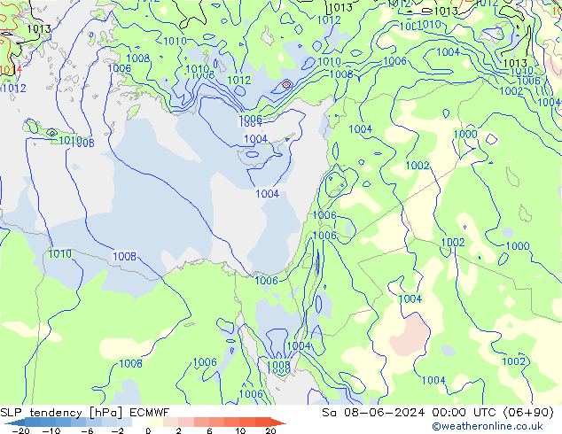 тенденция давления ECMWF сб 08.06.2024 00 UTC