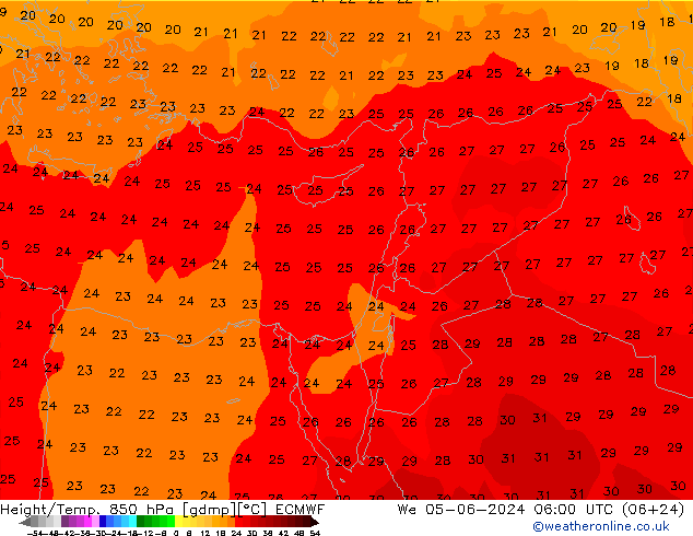 Z500/Rain (+SLP)/Z850 ECMWF We 05.06.2024 06 UTC