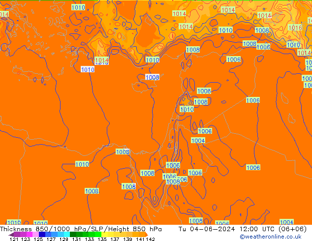 Thck 850-1000 hPa ECMWF Tu 04.06.2024 12 UTC