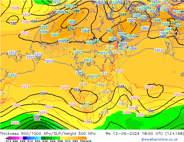 Thck 500-1000hPa ECMWF Qua 12.06.2024 18 UTC