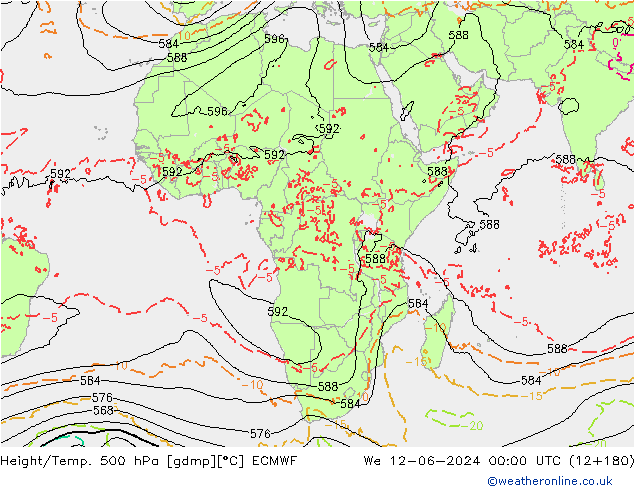 Z500/Rain (+SLP)/Z850 ECMWF mié 12.06.2024 00 UTC