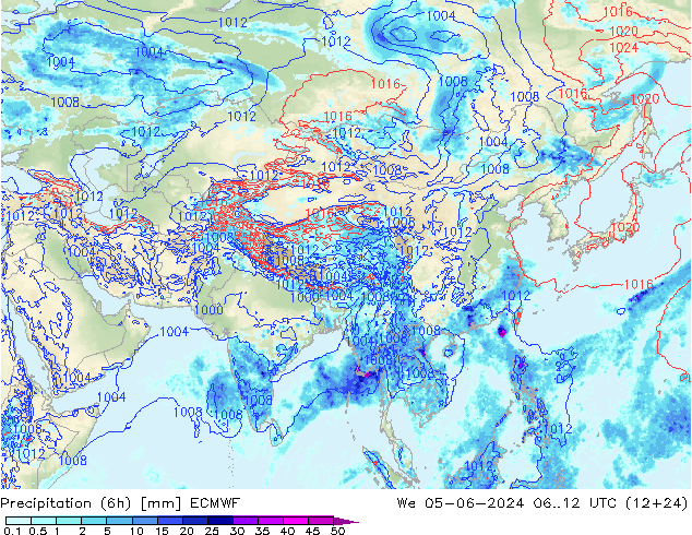 Z500/Rain (+SLP)/Z850 ECMWF śro. 05.06.2024 12 UTC