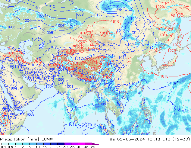 Precipitazione ECMWF mer 05.06.2024 18 UTC